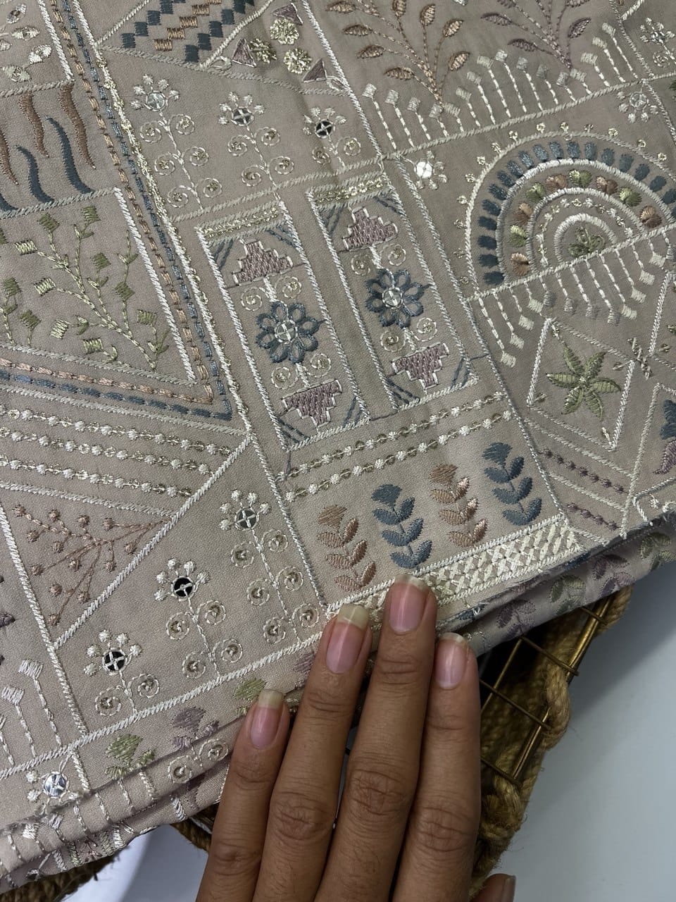 Embroidery patchwork work fabric