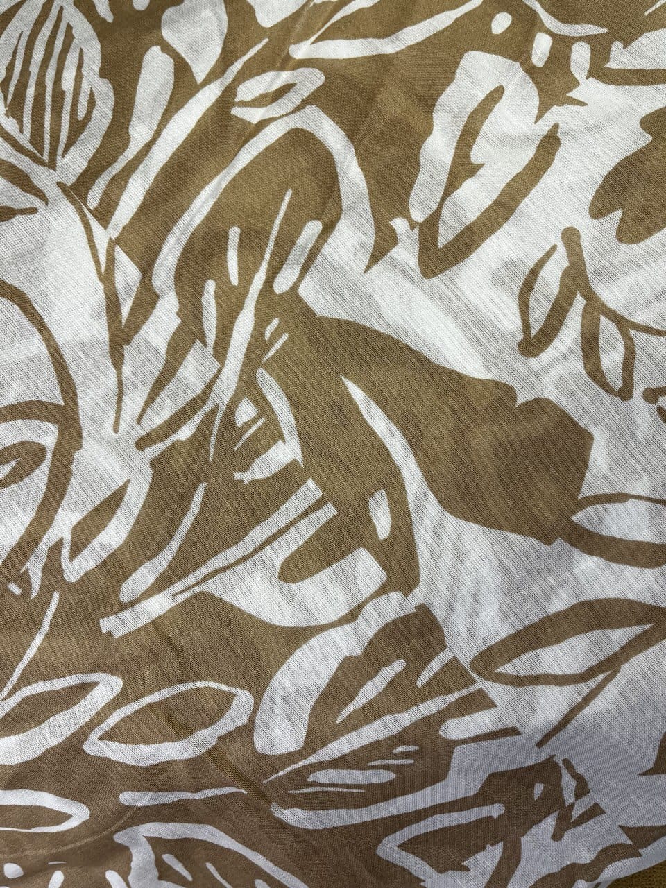 Leaf-Printed Cotton Fabric