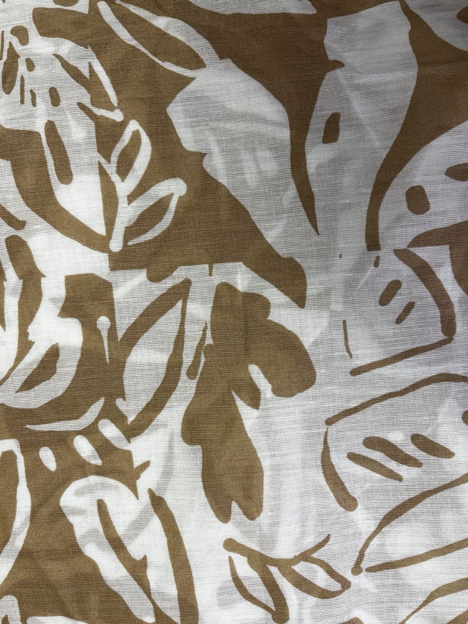 Leaf-Printed Cotton Fabric