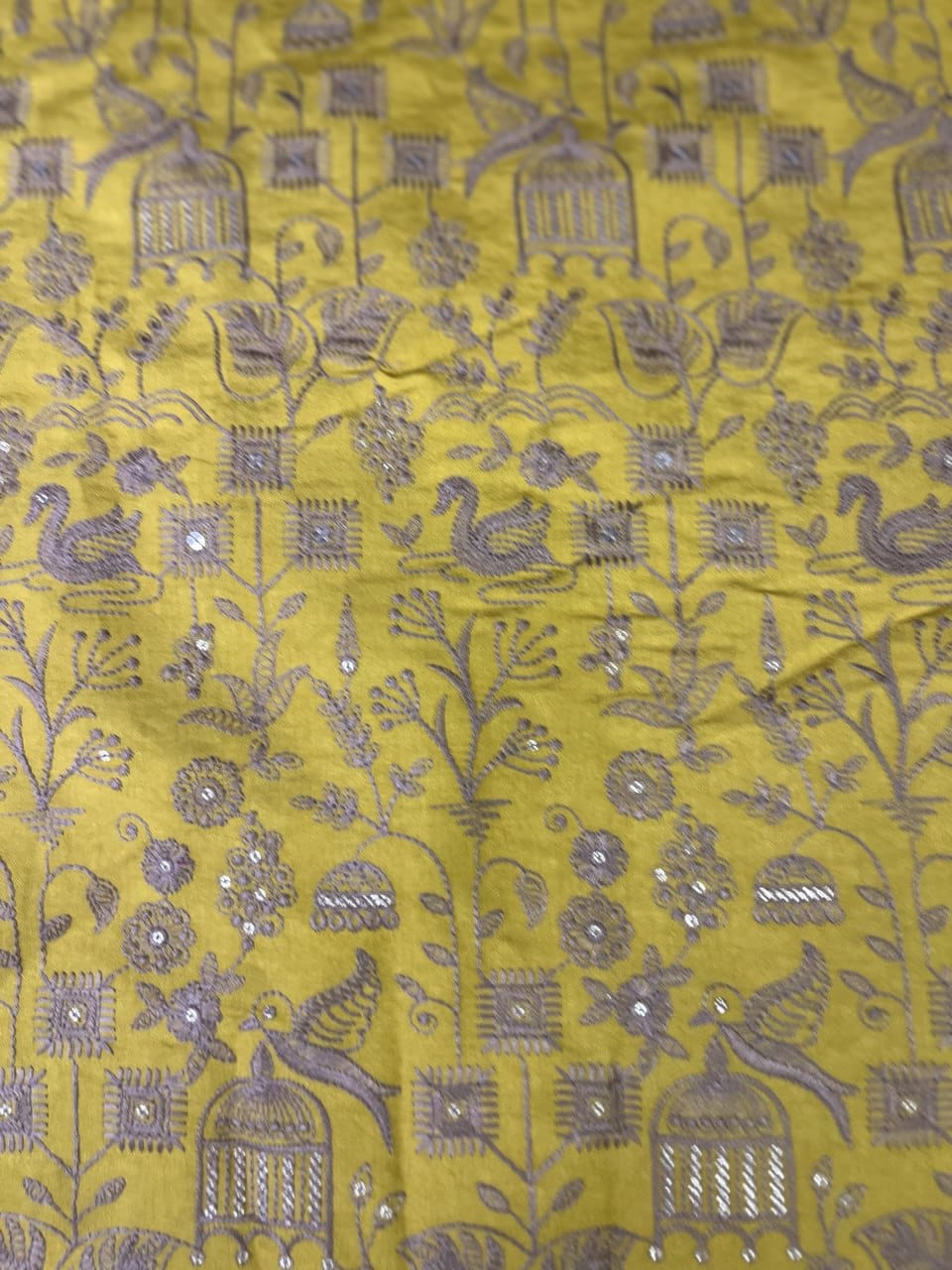 Multi-Color Floral Thread and Sequin Work