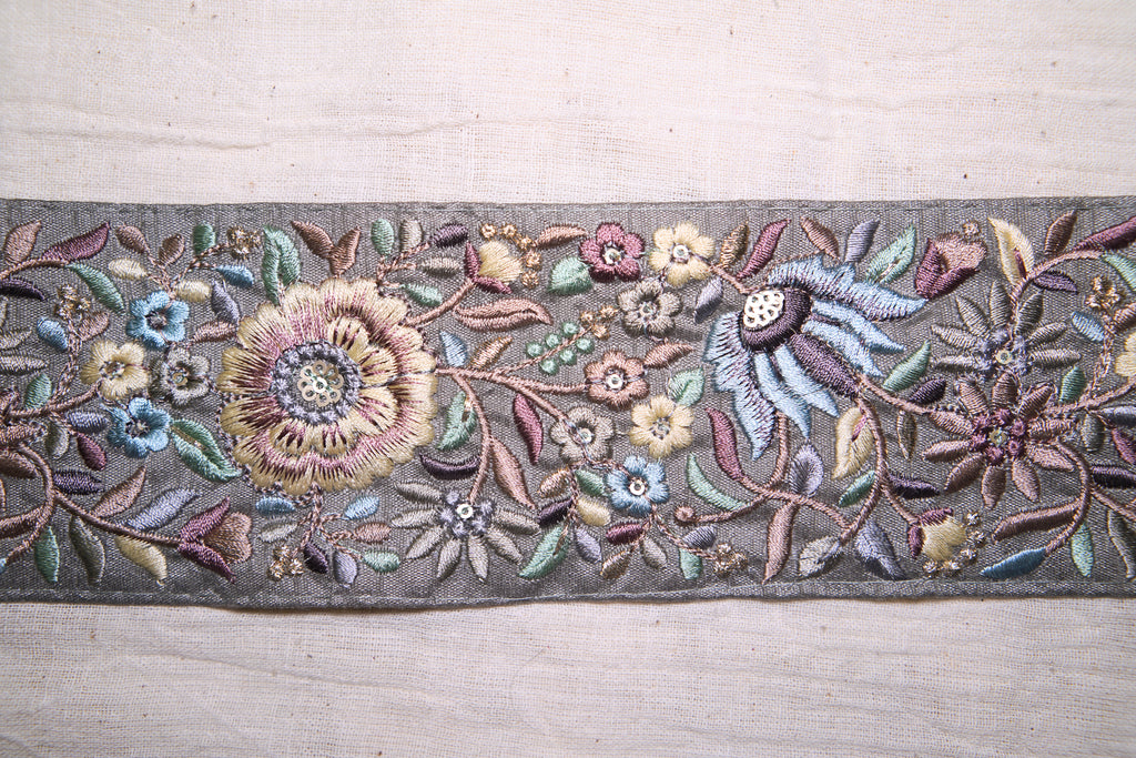 Floral Pastel Threadwork Trim