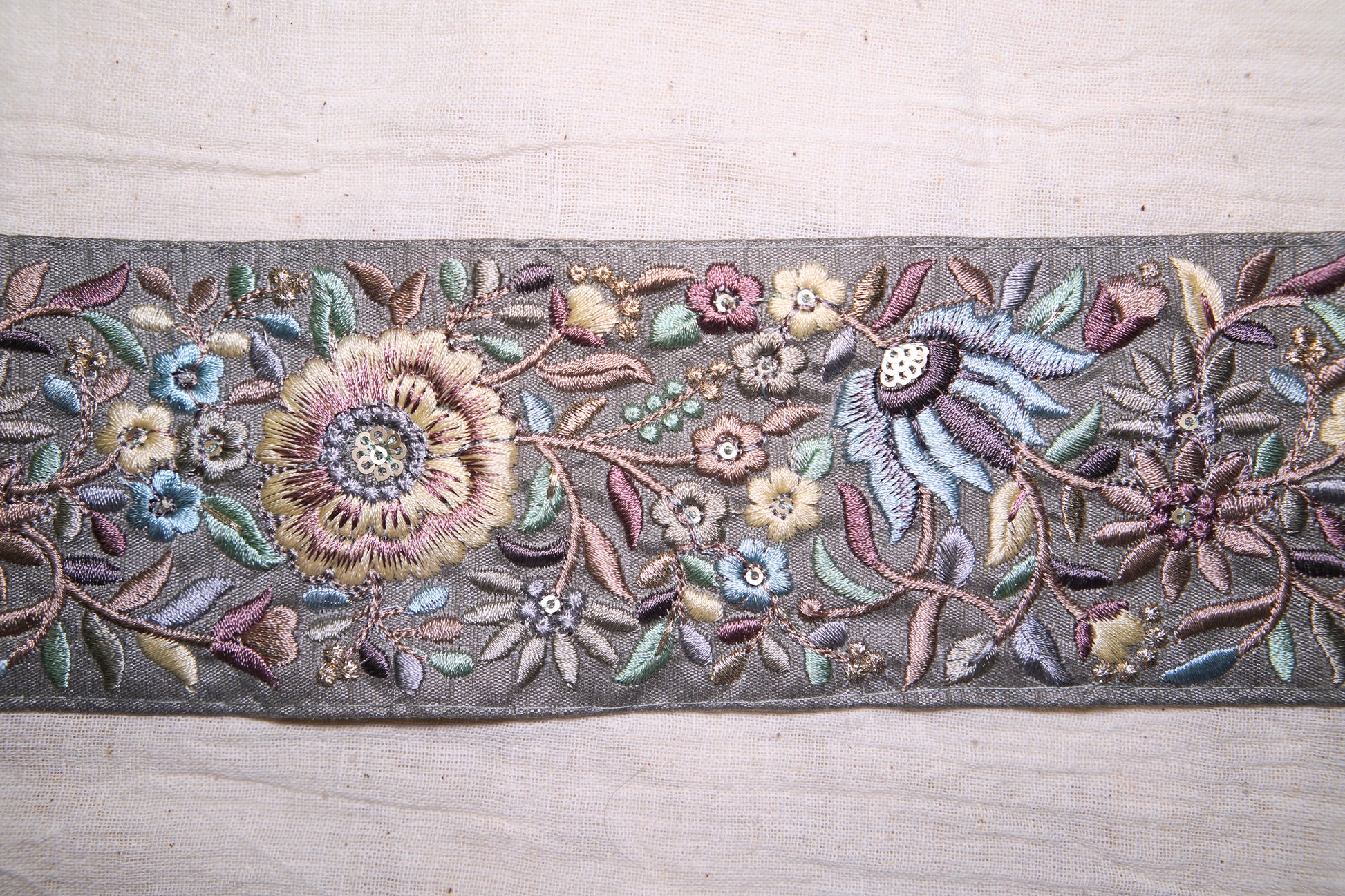 Floral Pastel Threadwork Trim