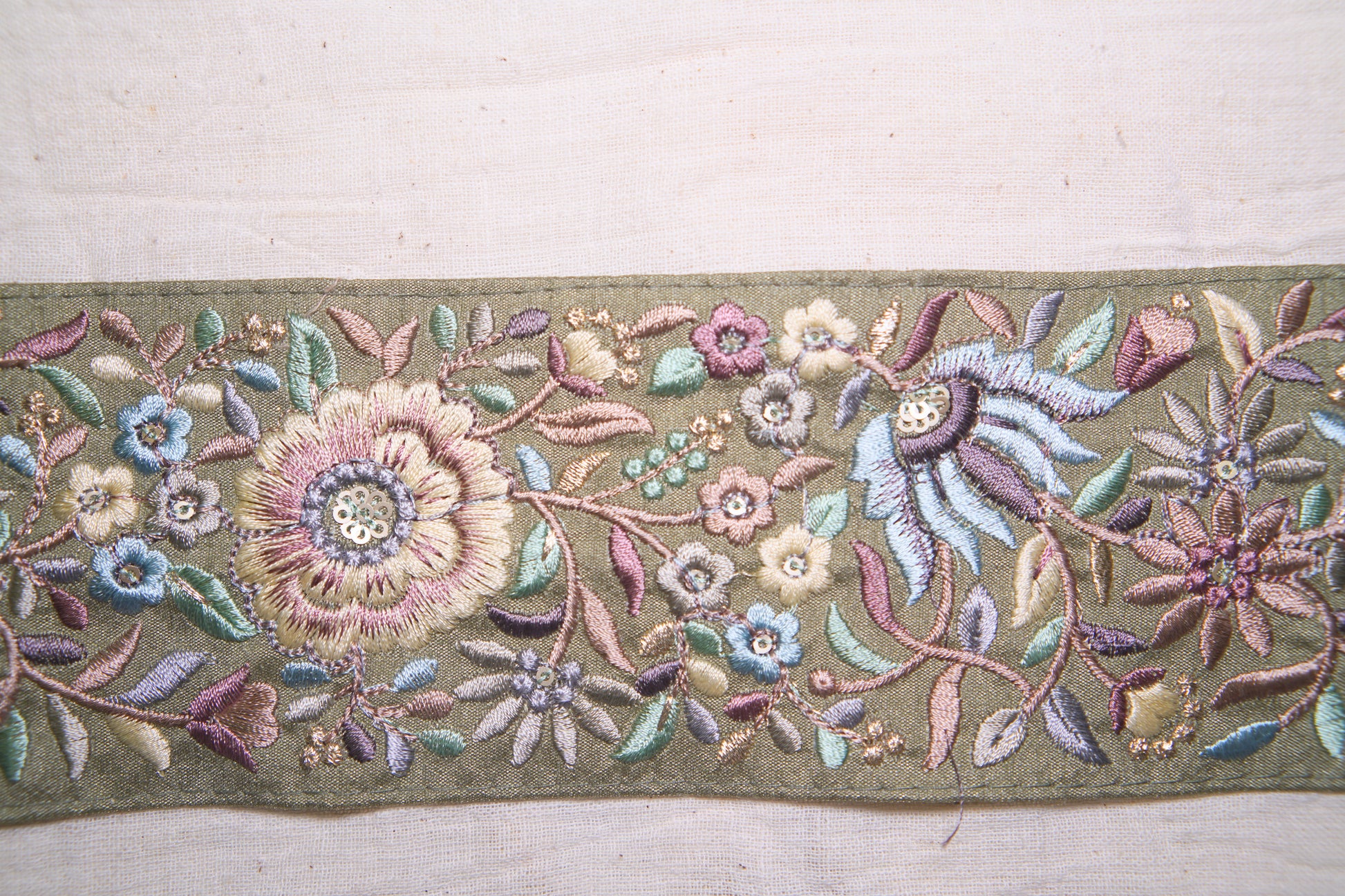 Floral Pastel Threadwork Trim