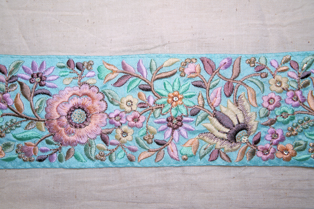 Floral Pastel Threadwork Trim