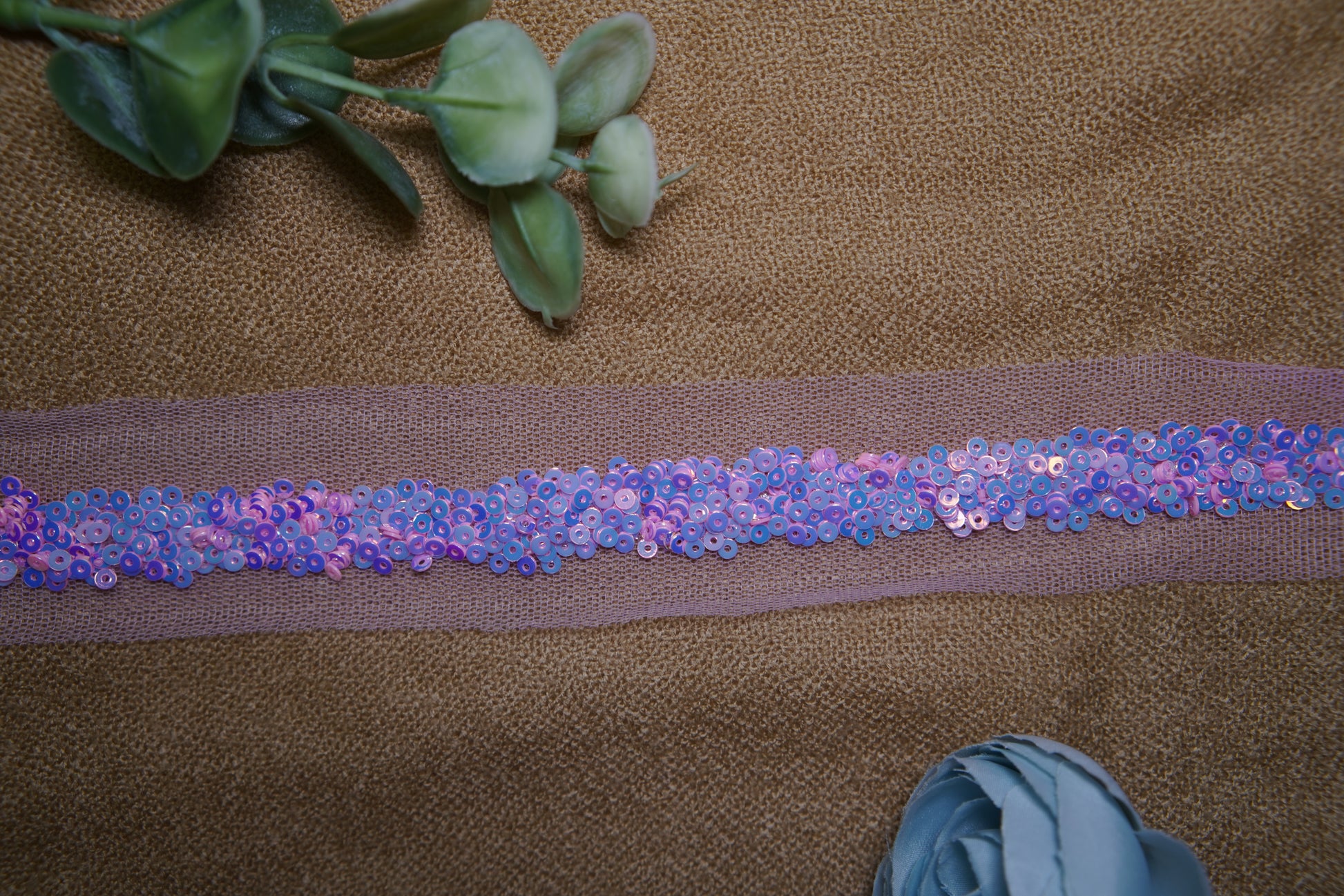 Sequin Embellished Tulle Lace Trim