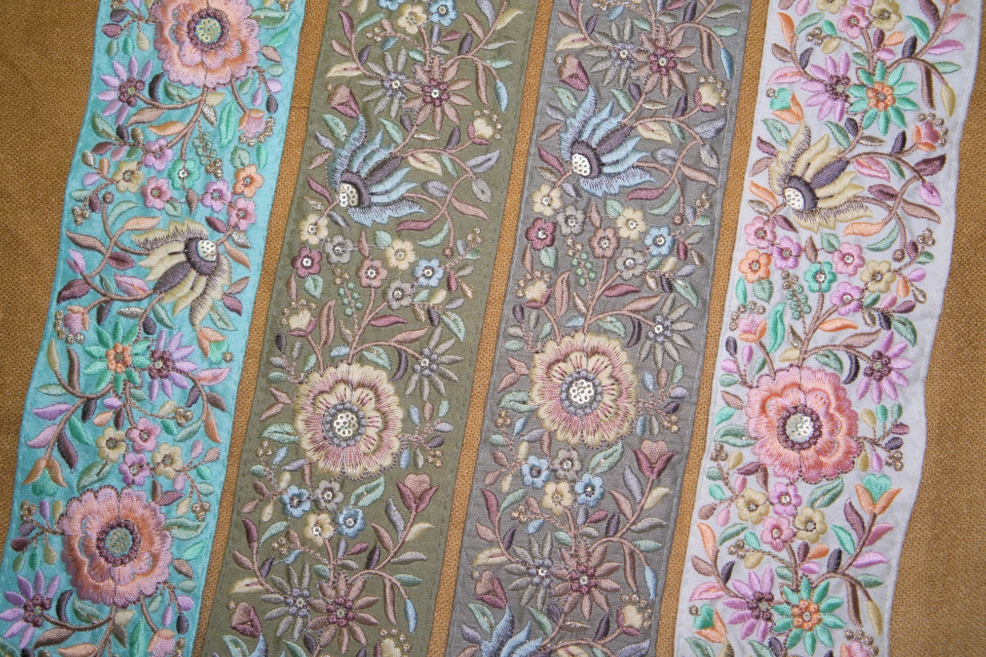 Floral Pastel Threadwork Trim